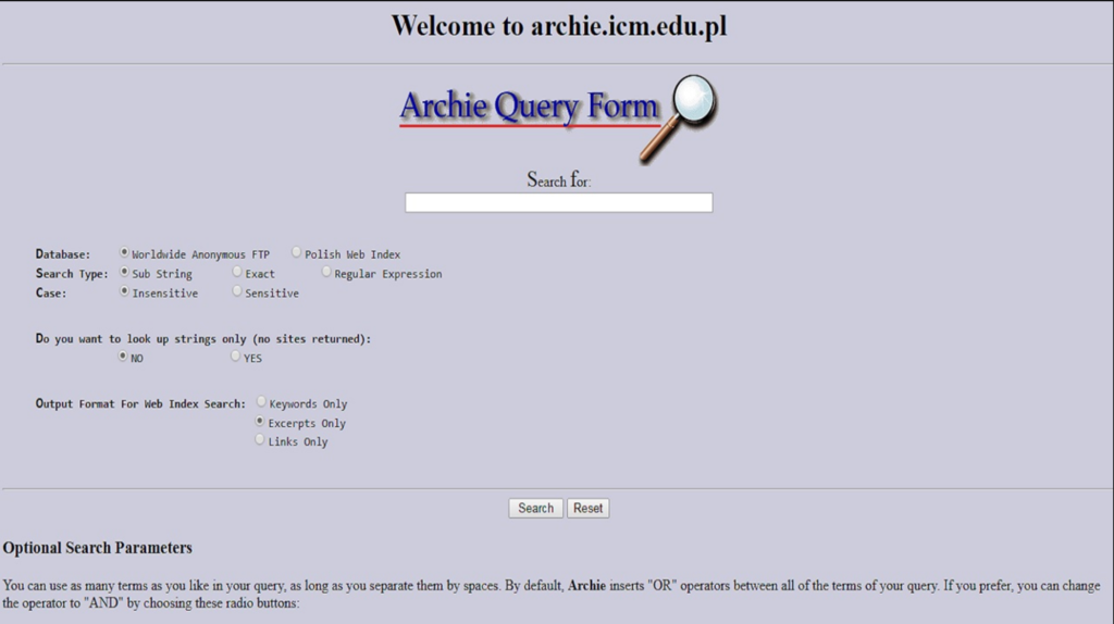 Archie search engine